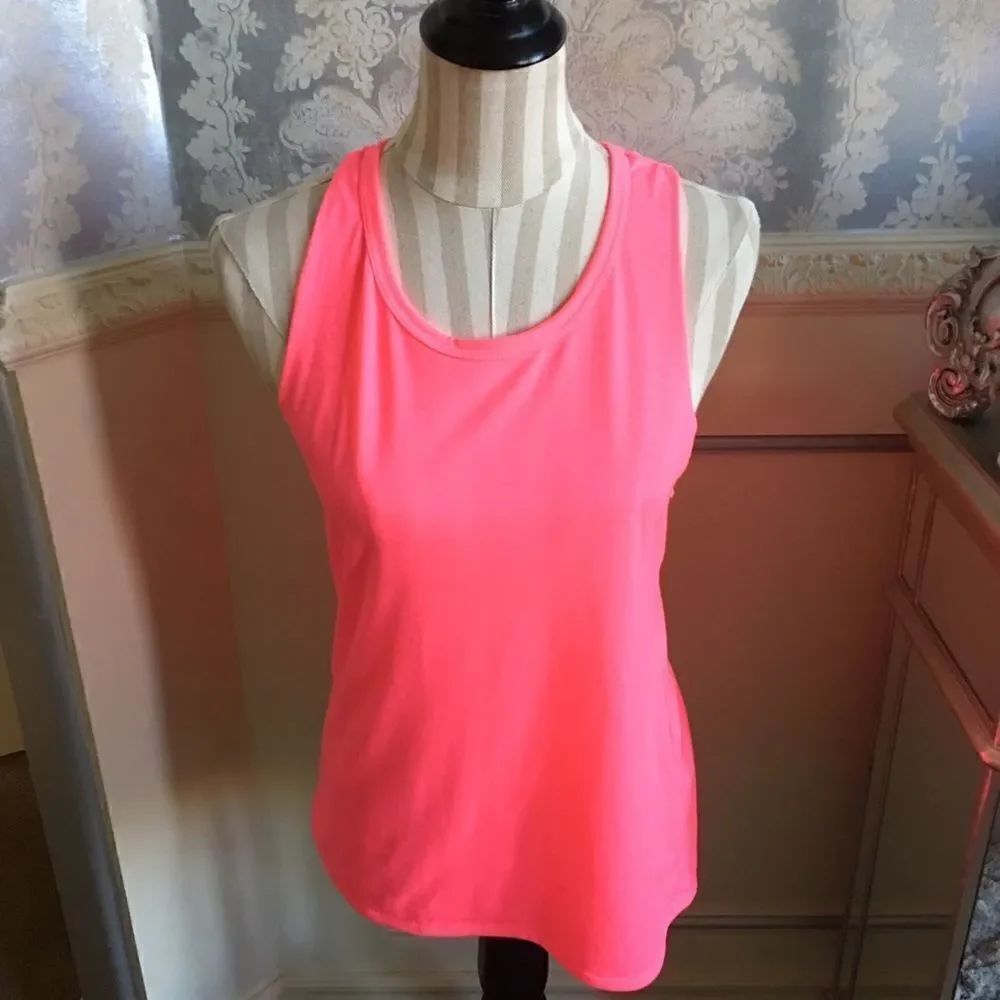 Neon Pink Cute Open Back Tank